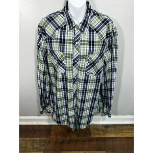 Bullhead Flannel Mens Plaid Long Sleeve Shirt Size XL Button Down
